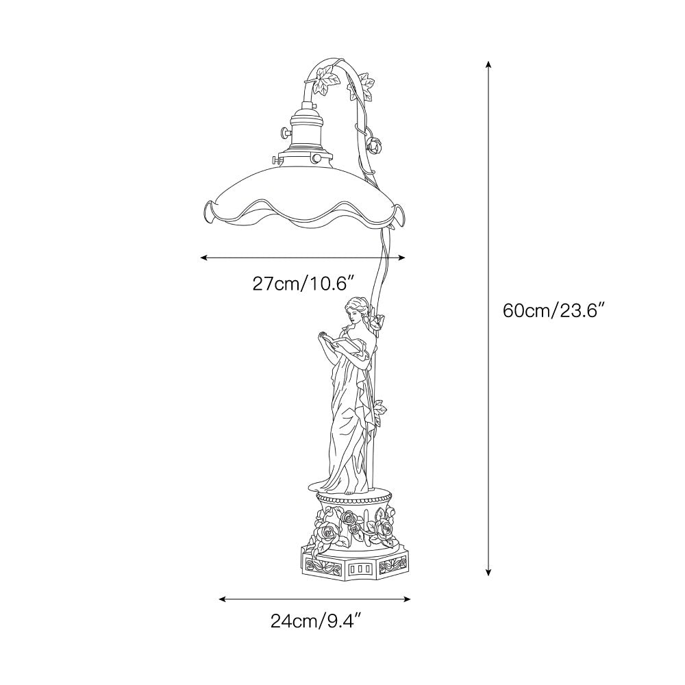 Albino Statue Glass Table Lamp