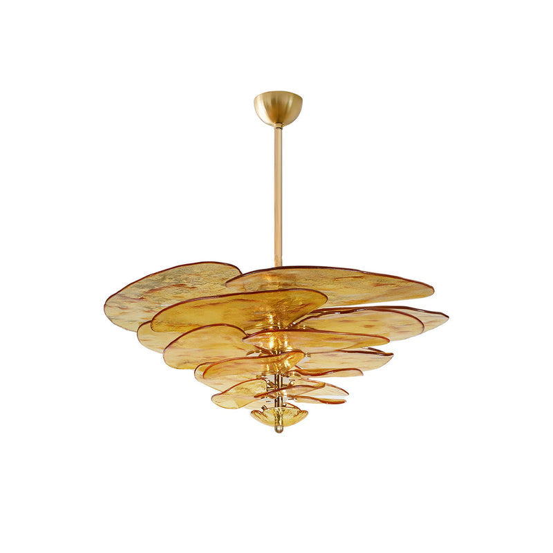 Melo Layered Leaf Glass Chandelier