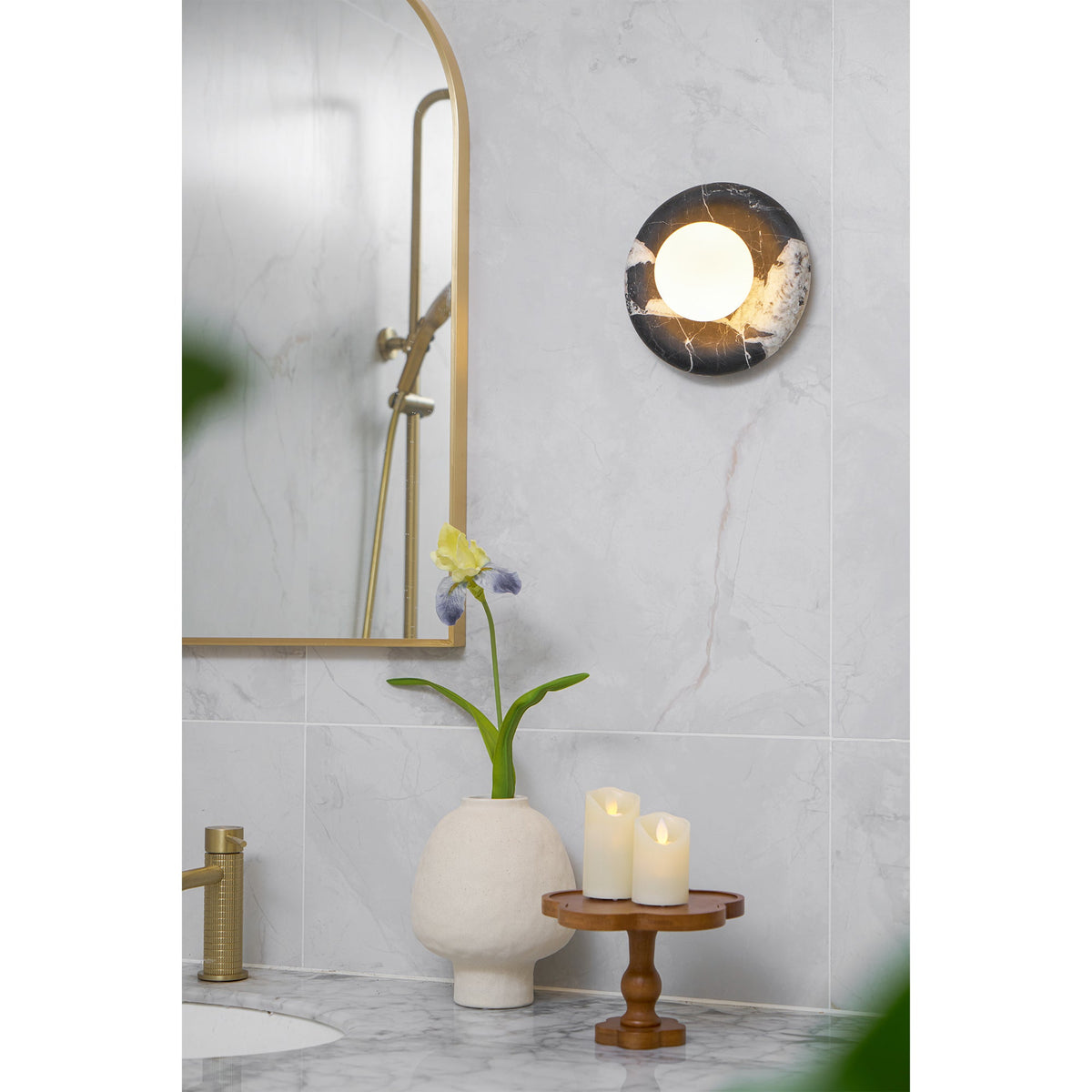 Gelso Marble Black Sconce