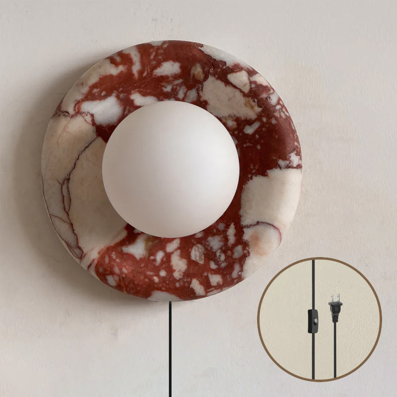 Gelso Marble Red Plug-in Sconce