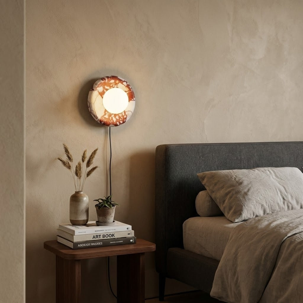 Gelso Marble Red Plug-in Sconce