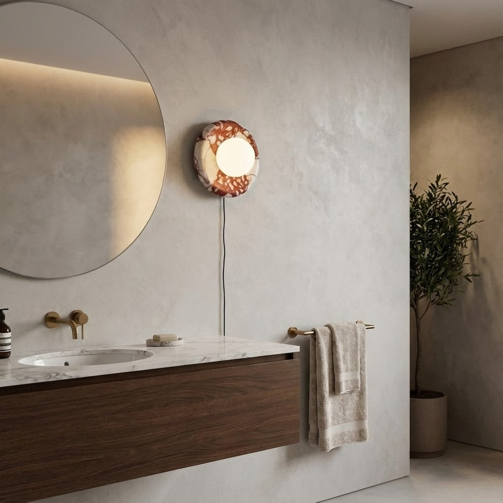 Gelso Marble Red Plug-in Sconce
