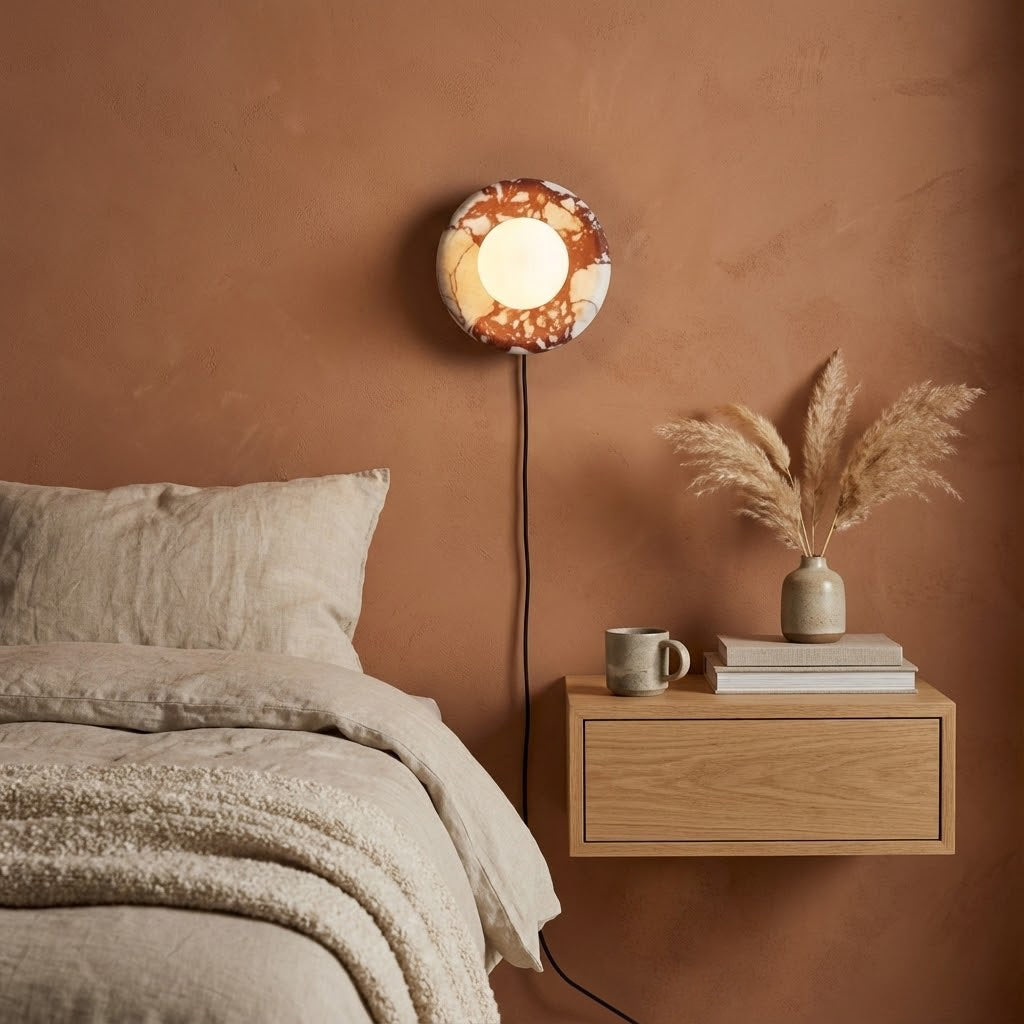Gelso Marble Red Plug-in Sconce
