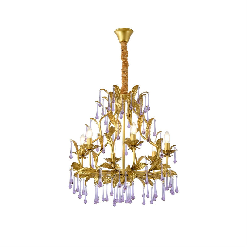 Morana Glass Purple Birdcage Chandelier