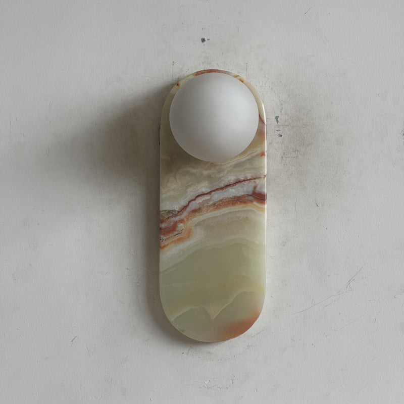 Brunello Cyan Onyx Sconce ∅ 4.7″ x H 12.6″