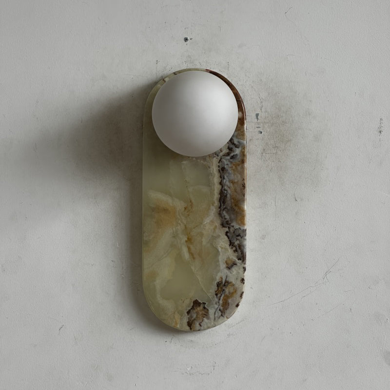 Brunello Cyan Onyx Sconce ∅ 4.7″ x H 12.6″