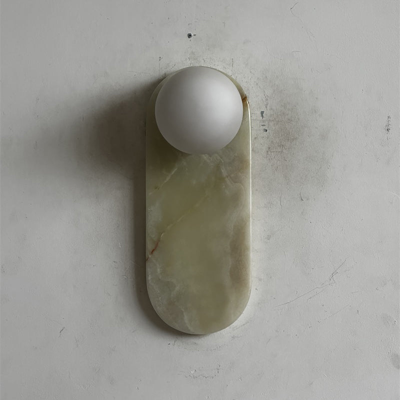 Brunello Cyan Onyx Sconce ∅ 4.7″ x H 12.6″