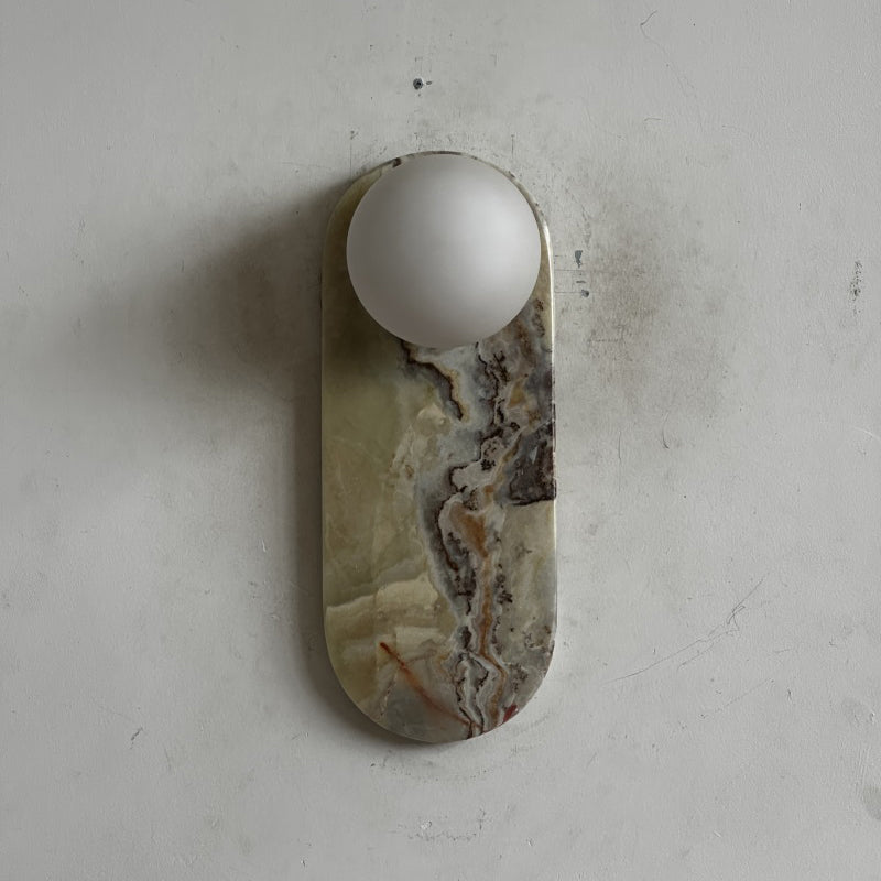 Brunello Cyan Onyx Sconce ∅ 4.7″ x H 12.6″