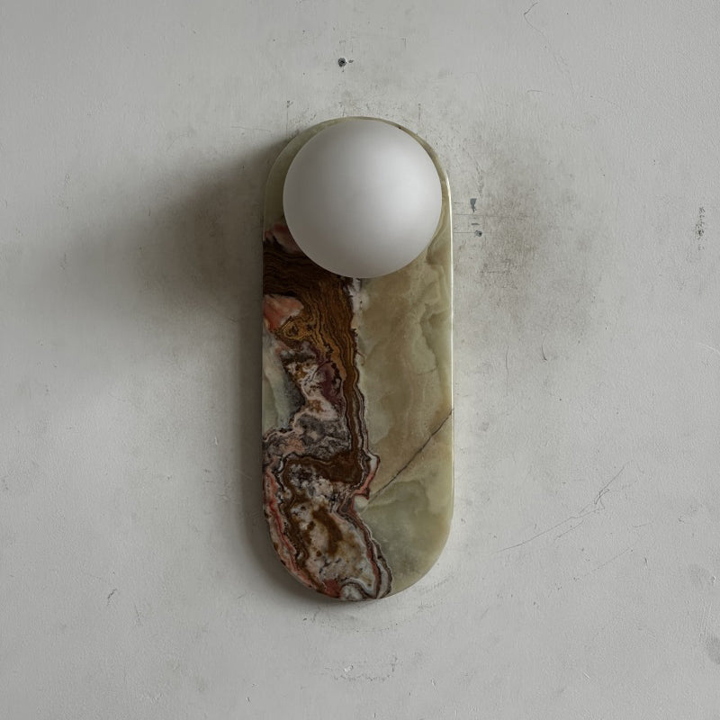 Brunello Cyan Onyx Sconce ∅ 4.7″ x H 12.6″