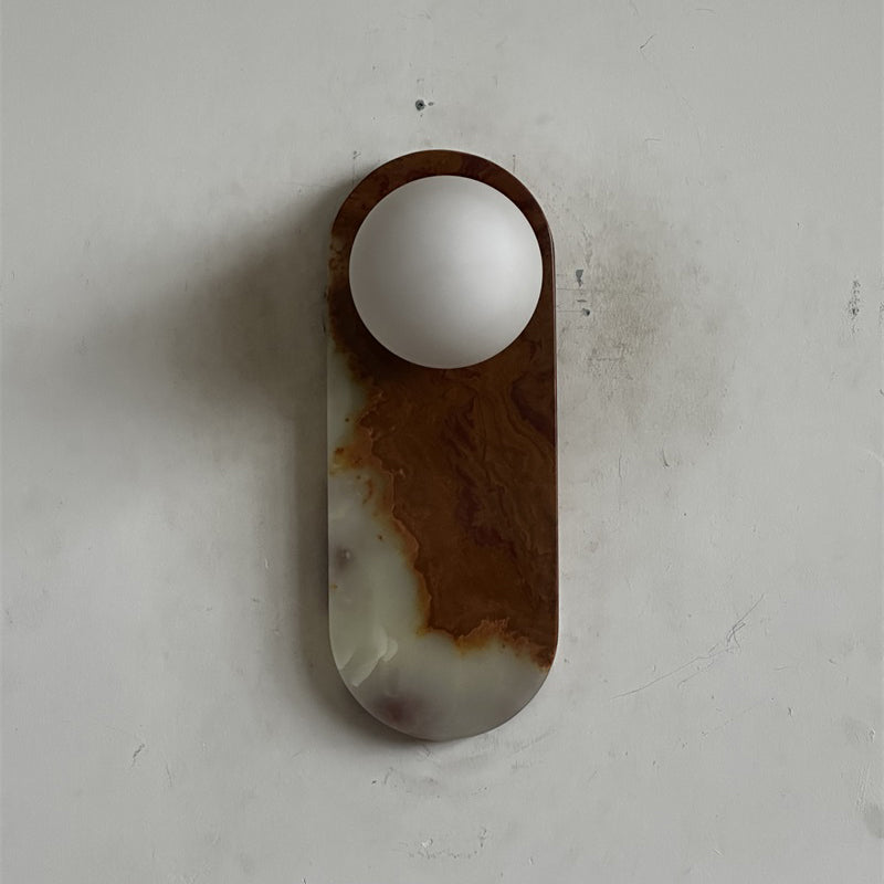 Brunello Cyan Onyx Sconce ∅ 4.7″ x H 12.6″