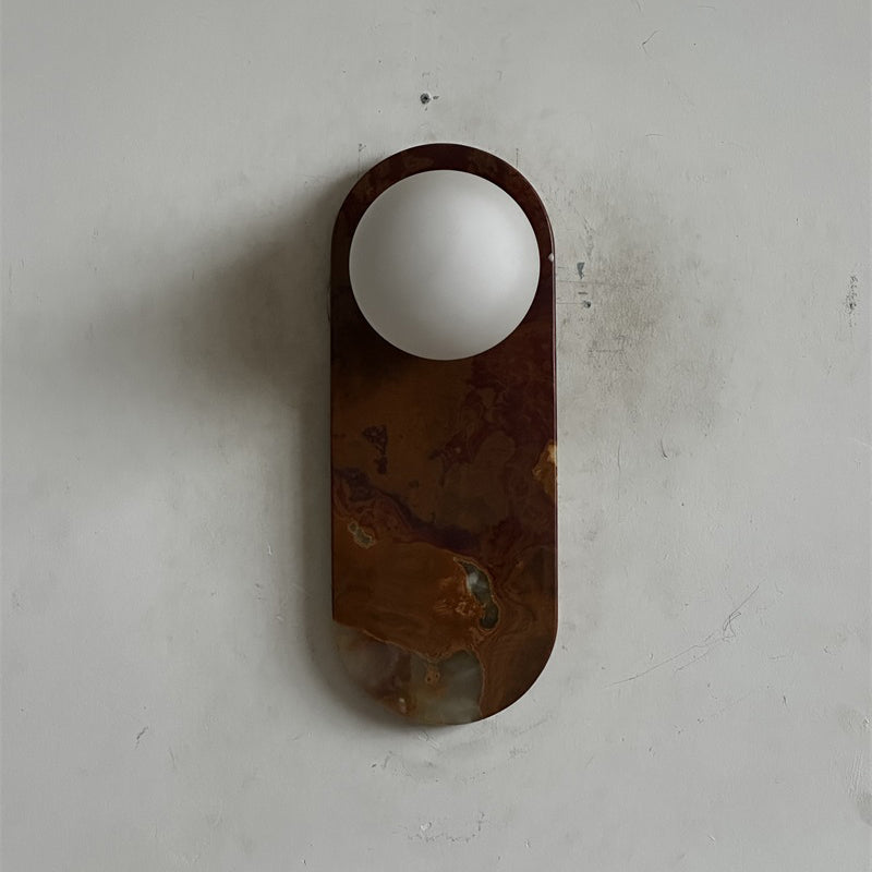 Brunello Cyan Onyx Sconce ∅ 4.7″ x H 12.6″