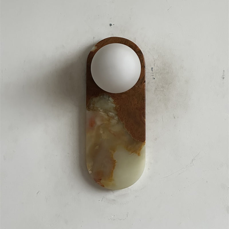 Brunello Cyan Onyx Sconce ∅ 4.7″ x H 12.6″