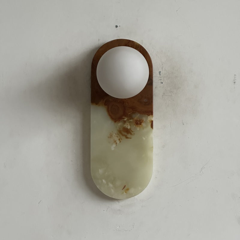 Brunello Cyan Onyx Sconce ∅ 4.7″ x H 12.6″