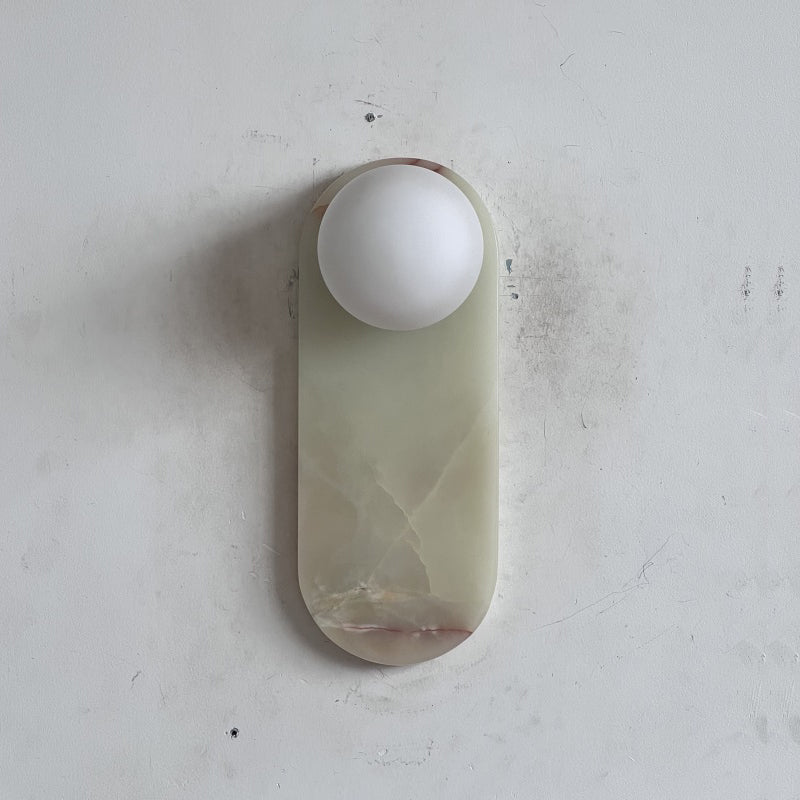 Brunello Cyan Onyx Sconce ∅ 4.7″ x H 12.6″