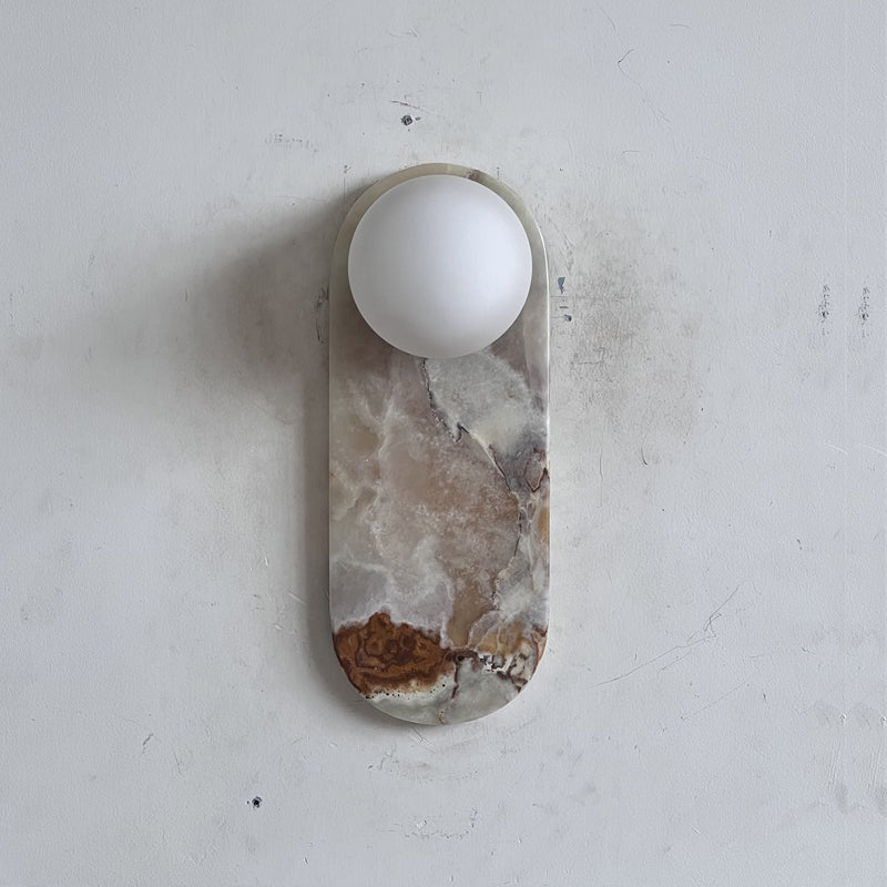 Brunello Cyan Onyx Sconce ∅ 4.7″ x H 12.6″
