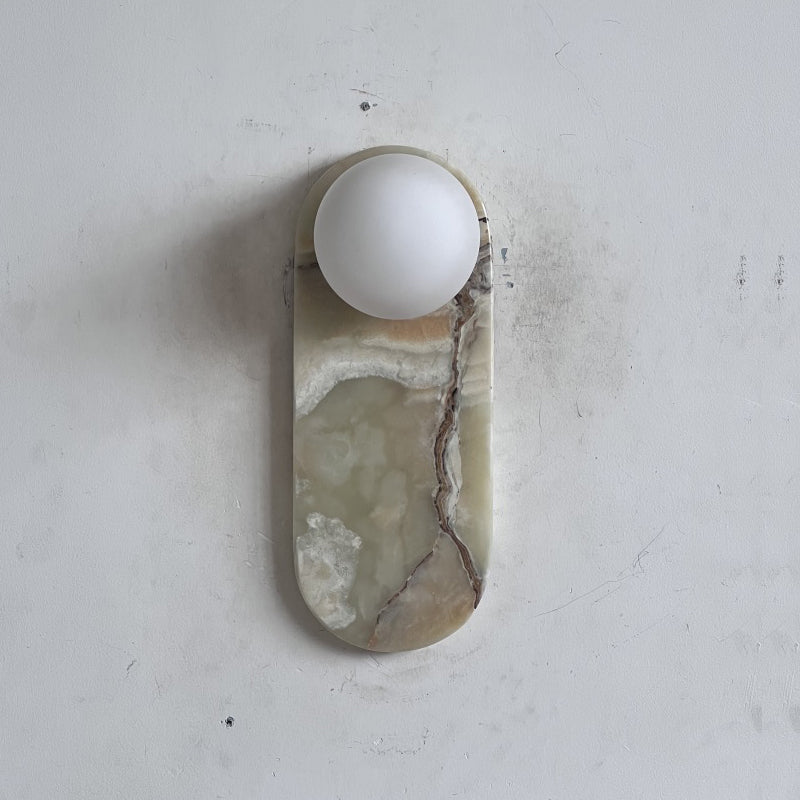 Brunello Cyan Onyx Sconce ∅ 4.7″ x H 12.6″