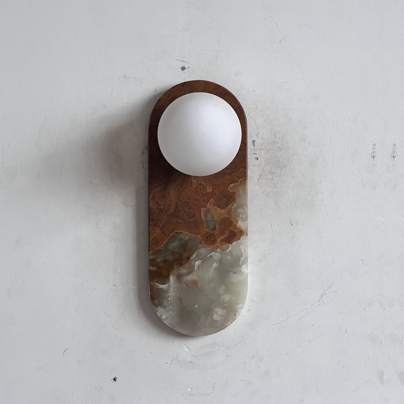 Brunello Cyan Onyx Sconce ∅ 4.7″ x H 12.6″