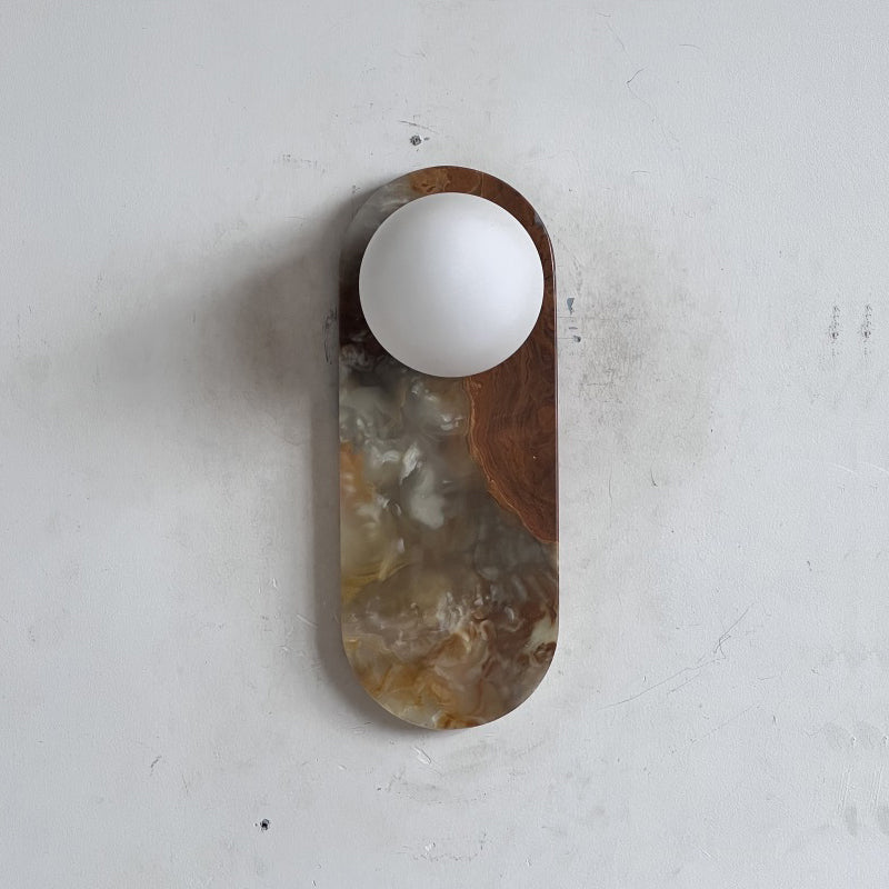 Brunello Cyan Onyx Sconce ∅ 4.7″ x H 12.6″