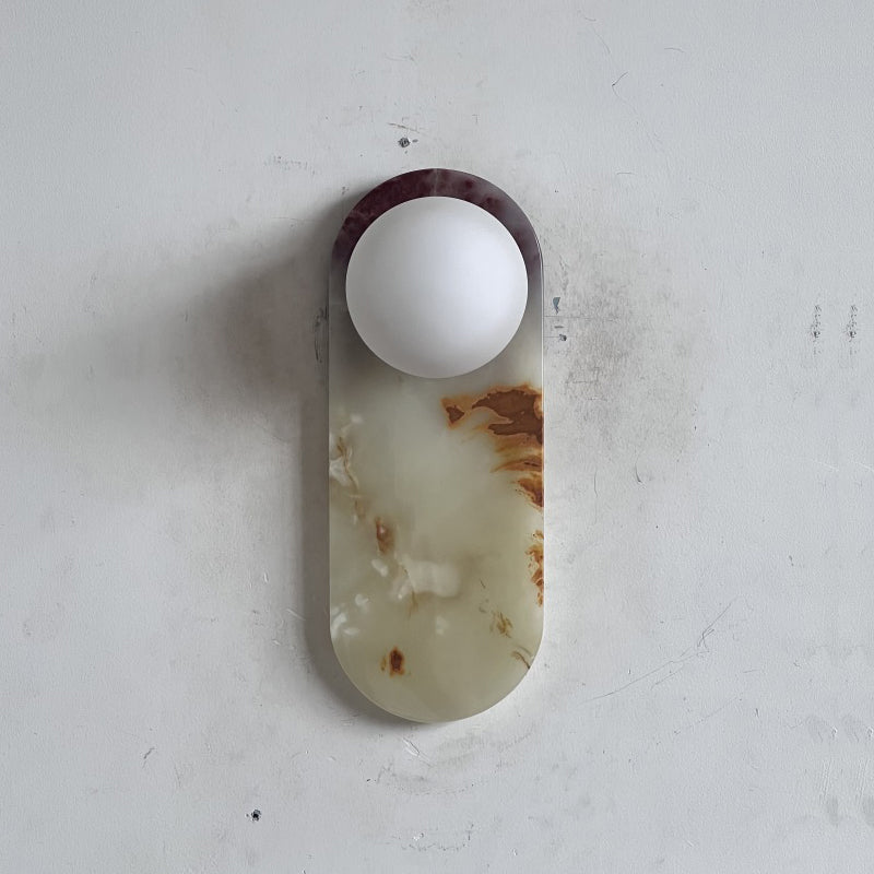 Brunello Cyan Onyx Sconce ∅ 4.7″ x H 12.6″