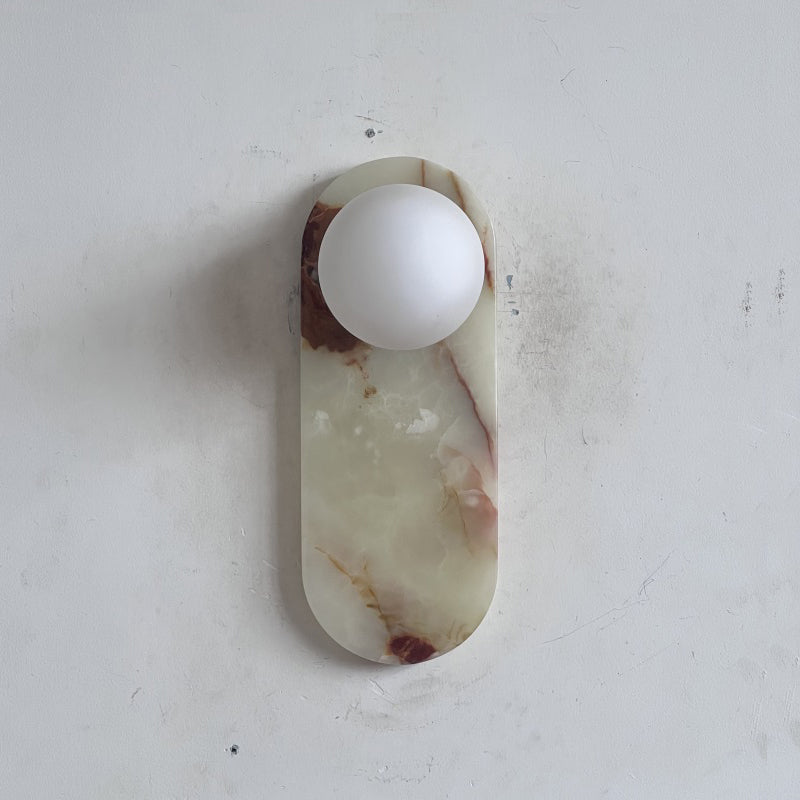 Brunello Cyan Onyx Sconce ∅ 4.7″ x H 12.6″