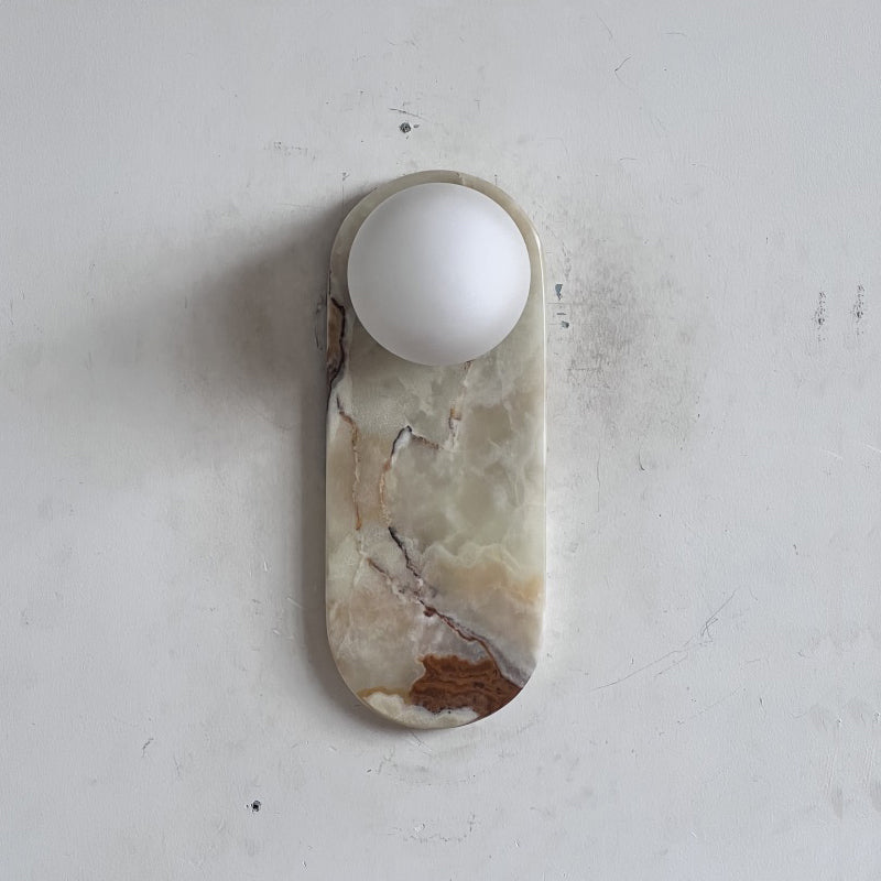 Brunello Cyan Onyx Sconce ∅ 4.7″ x H 12.6″