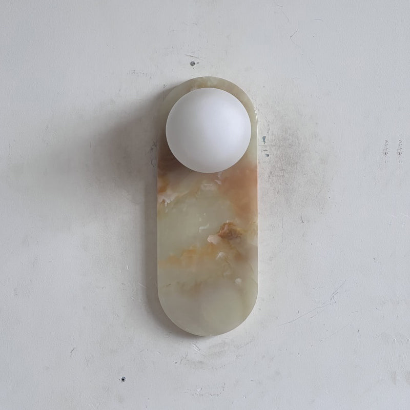 Brunello Cyan Onyx Sconce ∅ 4.7″ x H 12.6″