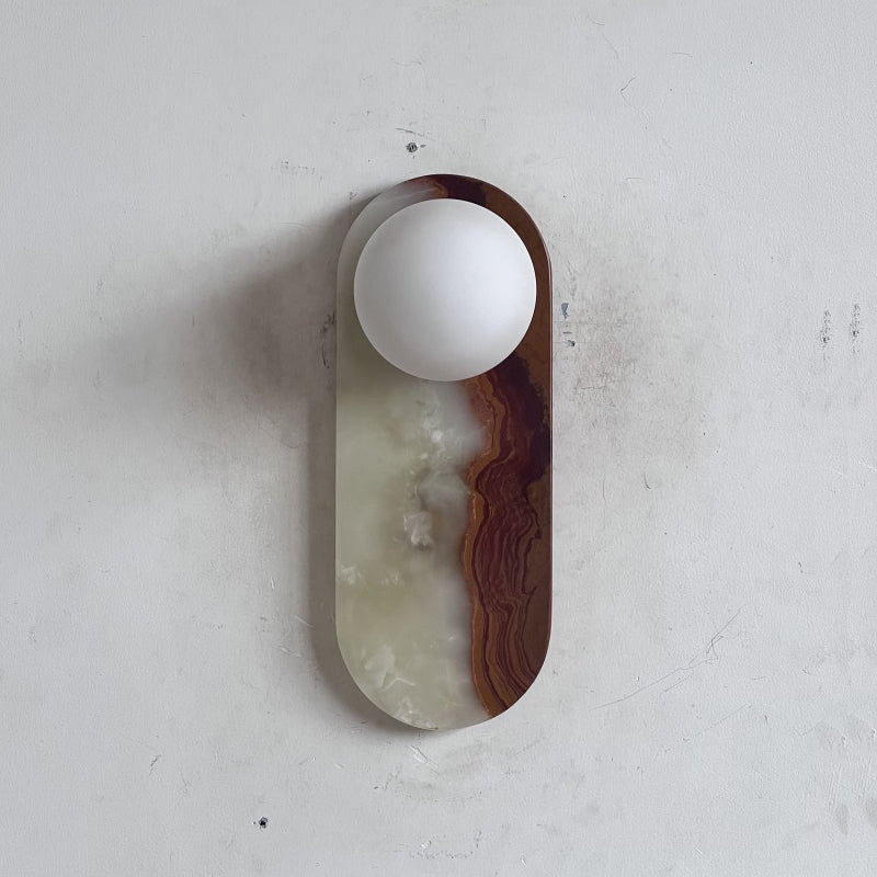 Brunello Cyan Onyx Sconce ∅ 4.7″ x H 12.6″