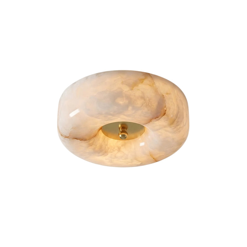 Selena Alabaster Button Flush Mount