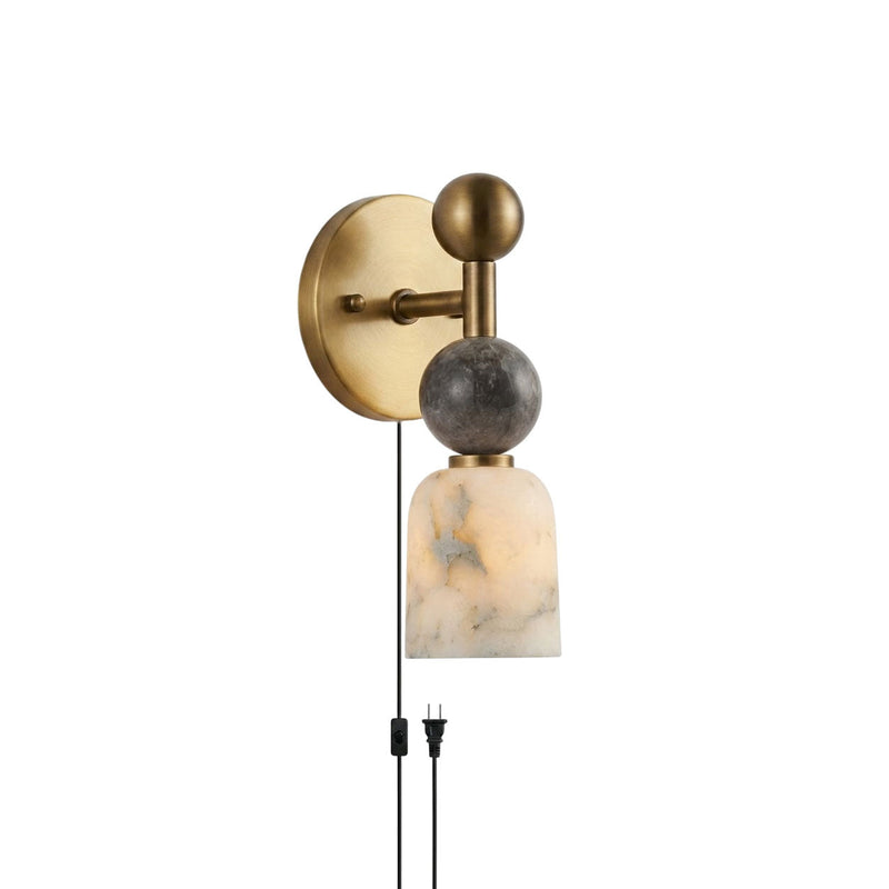 Silvano Plug-in Alabaster Wall Sconce