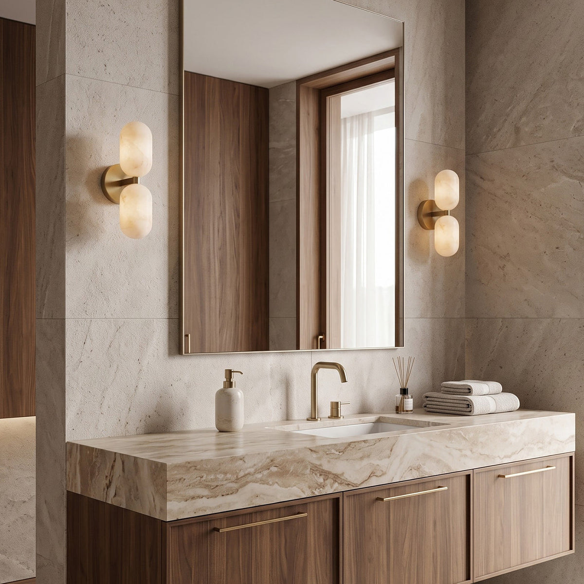 Ancora Alabaster Wall Sconce