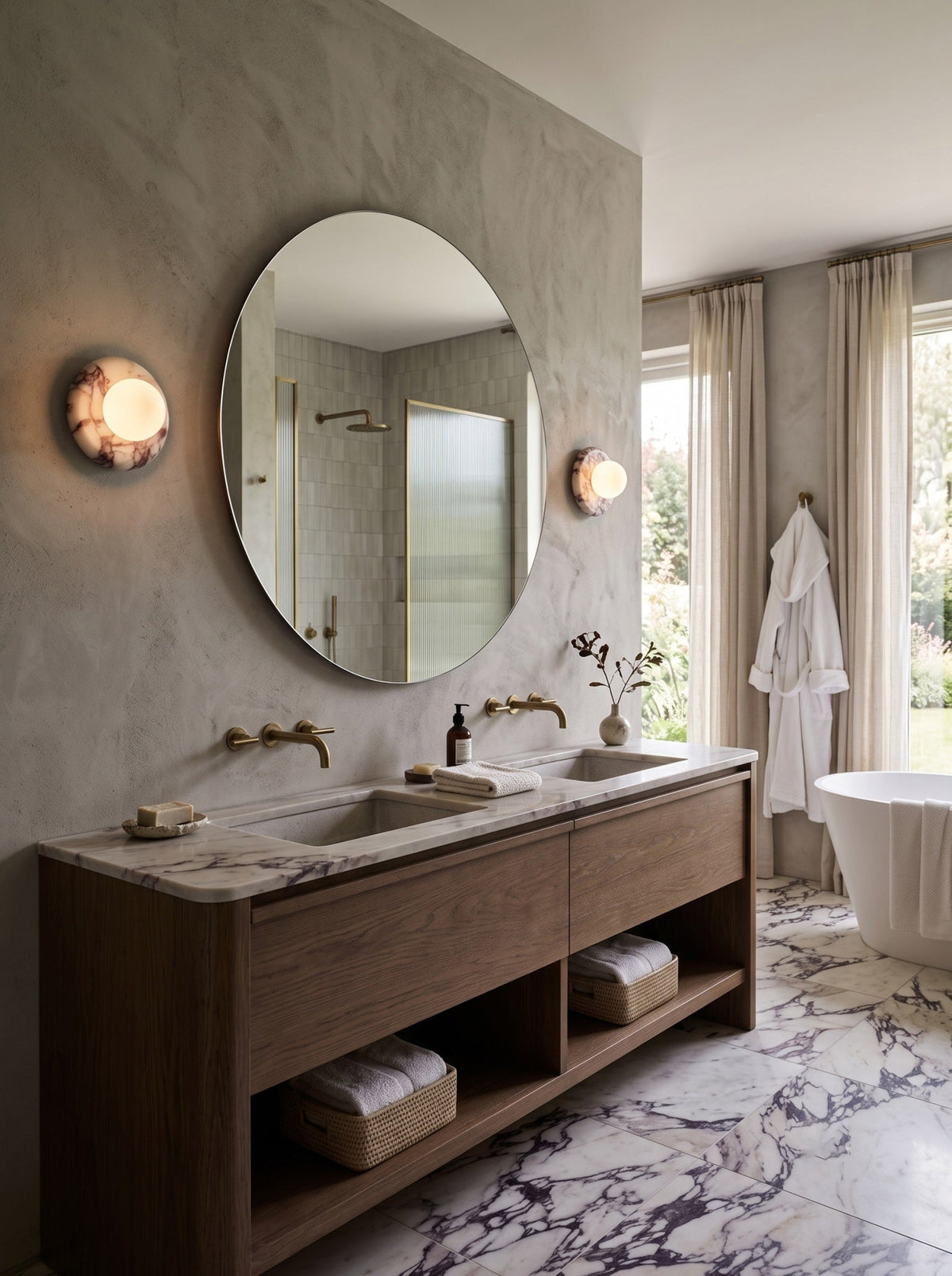 Emiliano Travertine Marble Wall Sconce