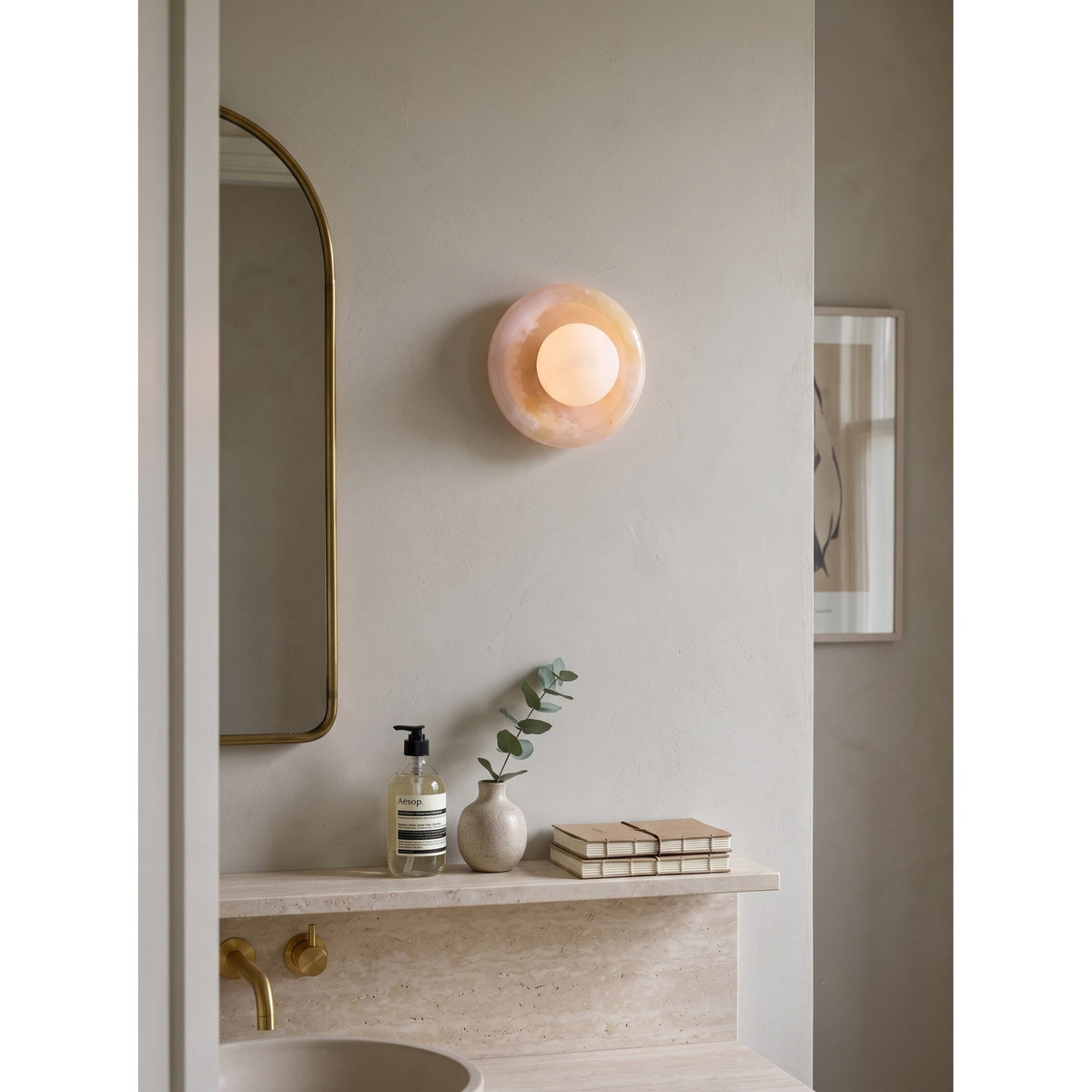 Gelso Onyx Pink Wall Sconce