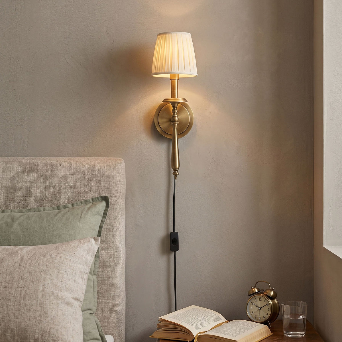 Ludovico Plug-in Brass Wall Sconce
