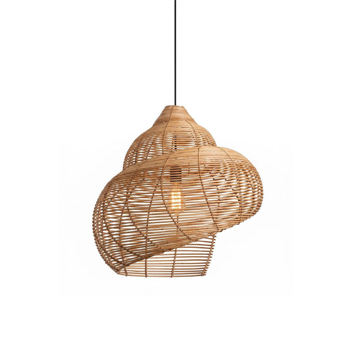 Mercone Spiral Rattan Shell Pendant Lamp