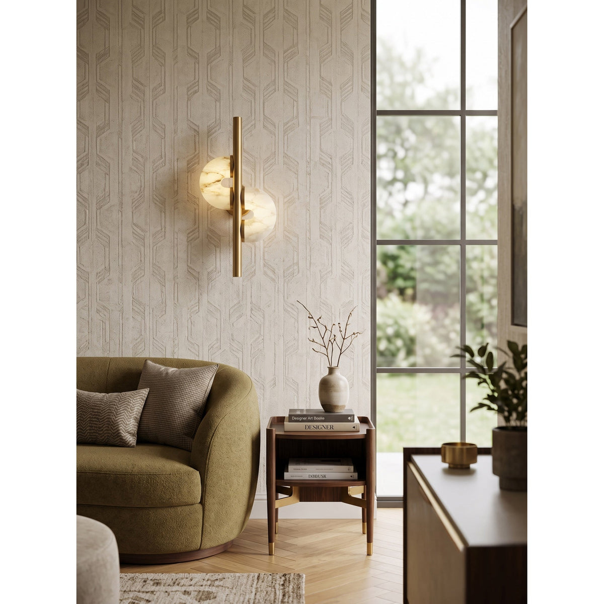 Sibilla Dual Disc Alabaster Wall Sconce