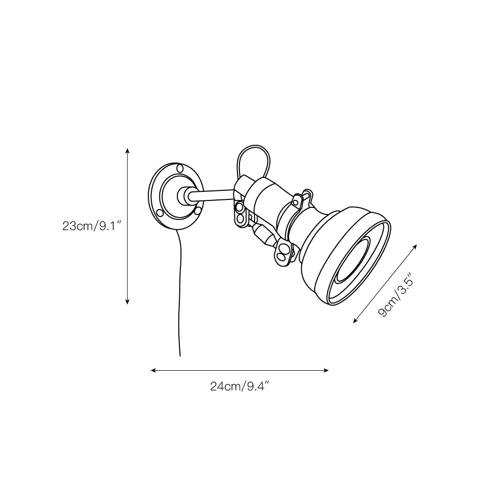 Orletta Rocker Arm Plug-in Wall Lamp