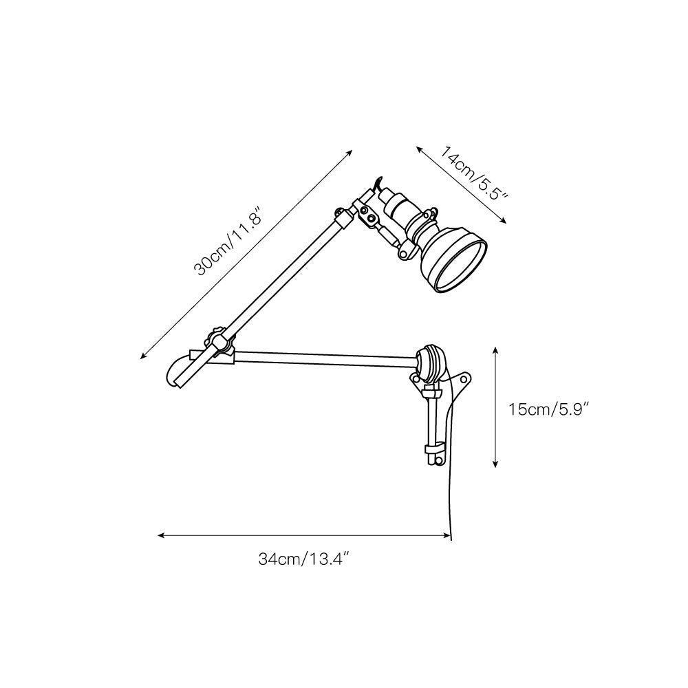 Orletta Rocker Arm Plug-in Wall Lamp