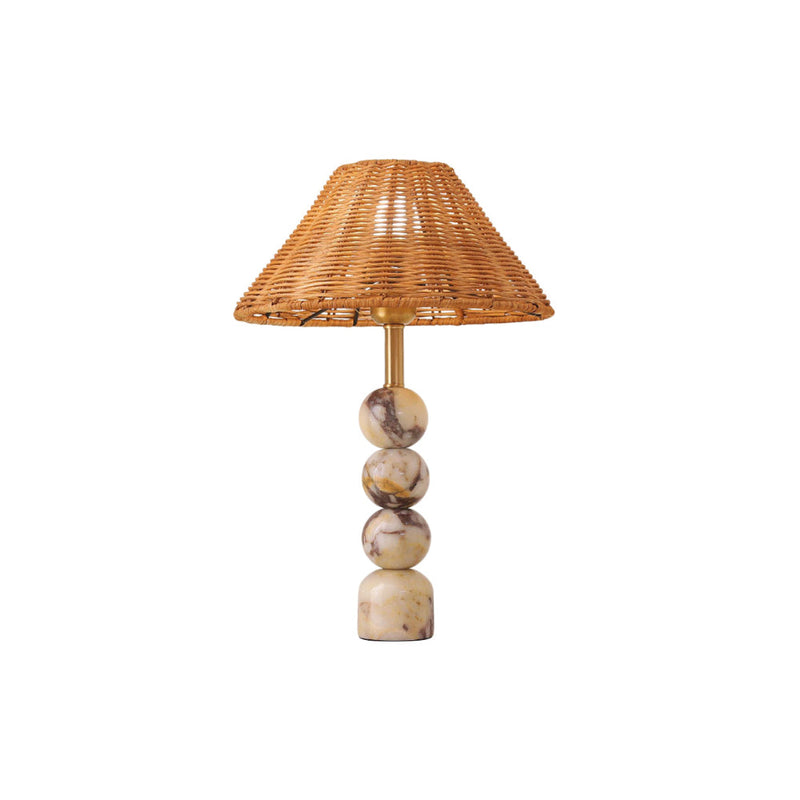 Selano Marble Rattan Table Lamp