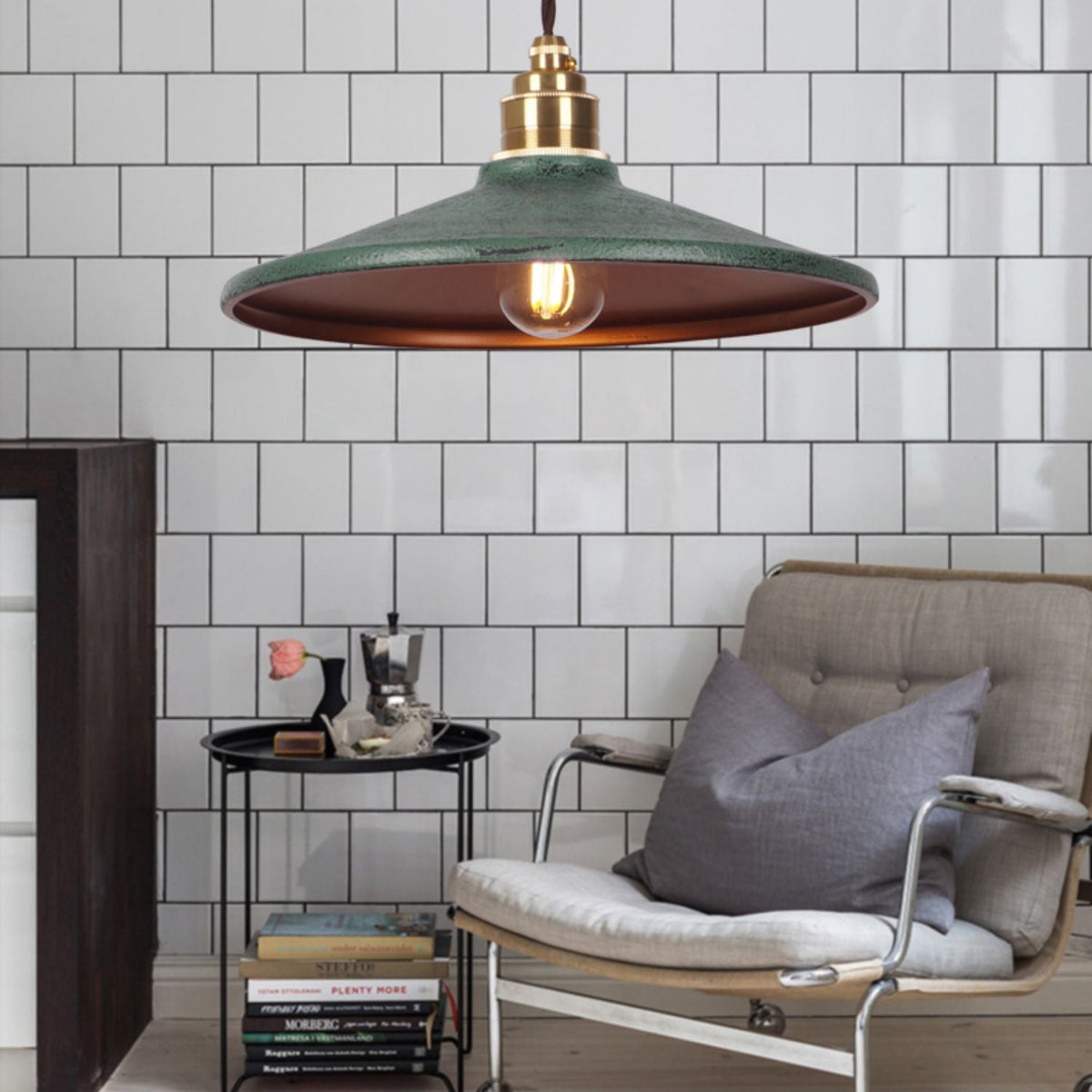 Contana Rustic Saucer Shade Pendant Light