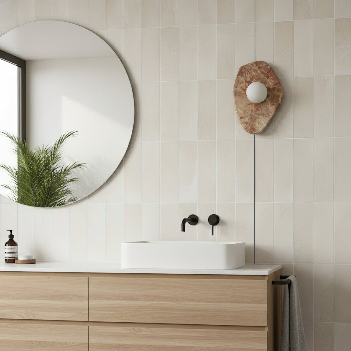 Fontone Marble Textured Plug-in Wall Lamp
