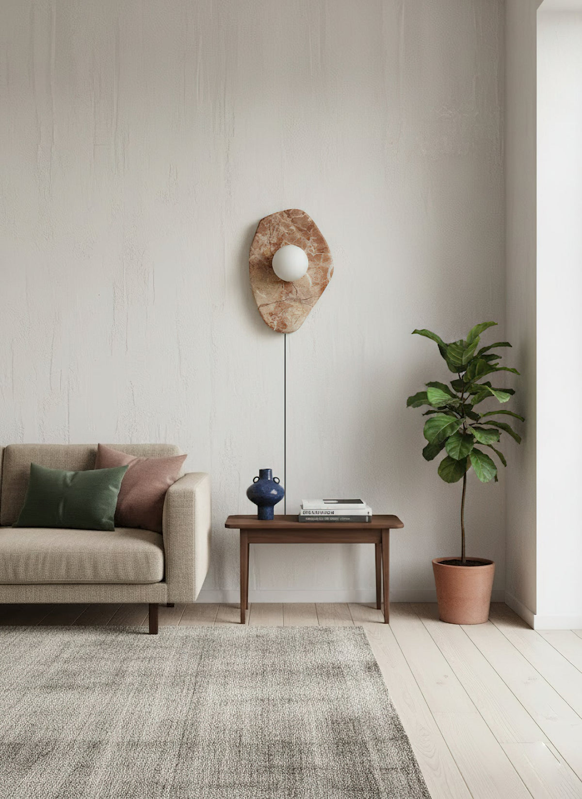 Fontone Marble Textured Plug-in Wall Lamp