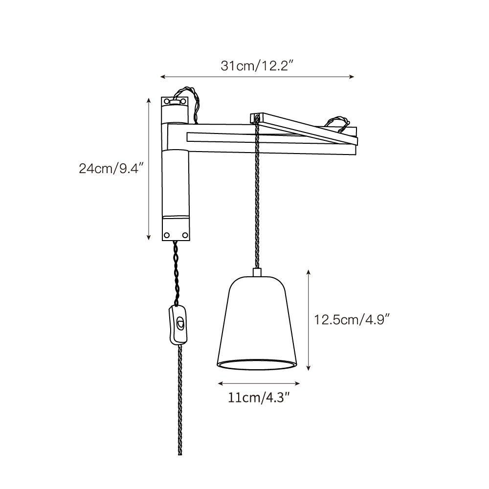Arco Travertine Swing Arm Plug-in Sconce
