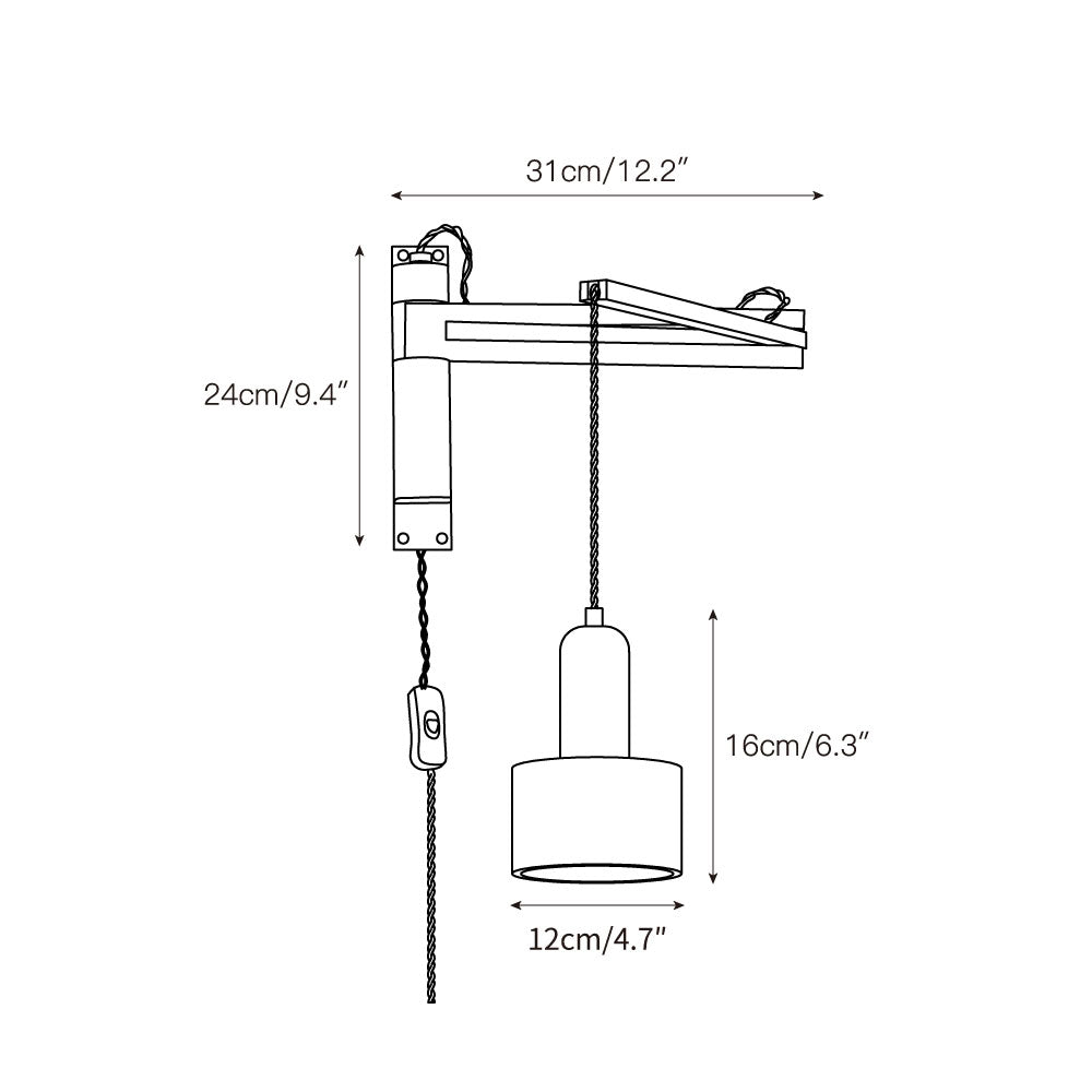 Arco Travertine Swing Arm Plug-in Sconce