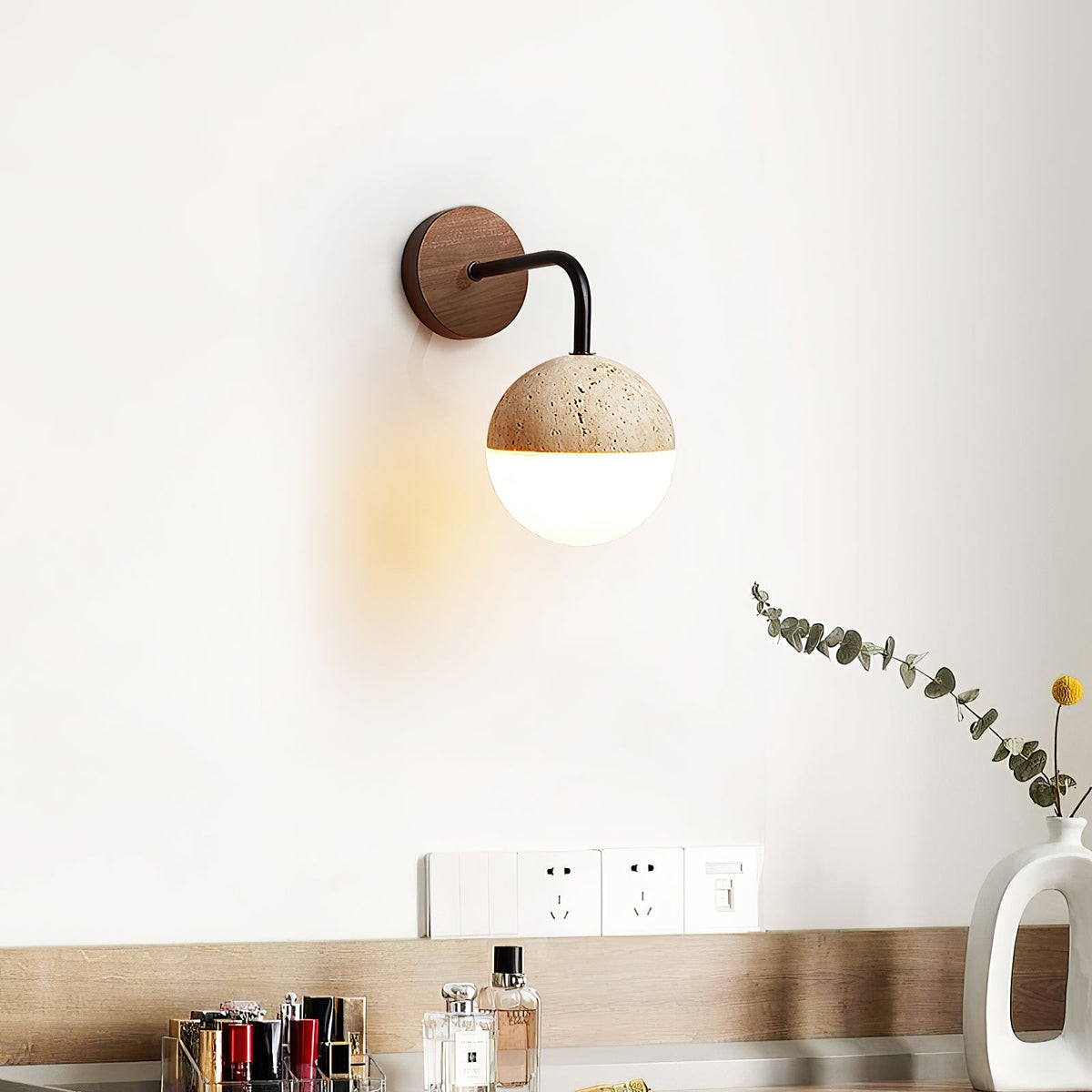 Arco Travertine Wall Lamp