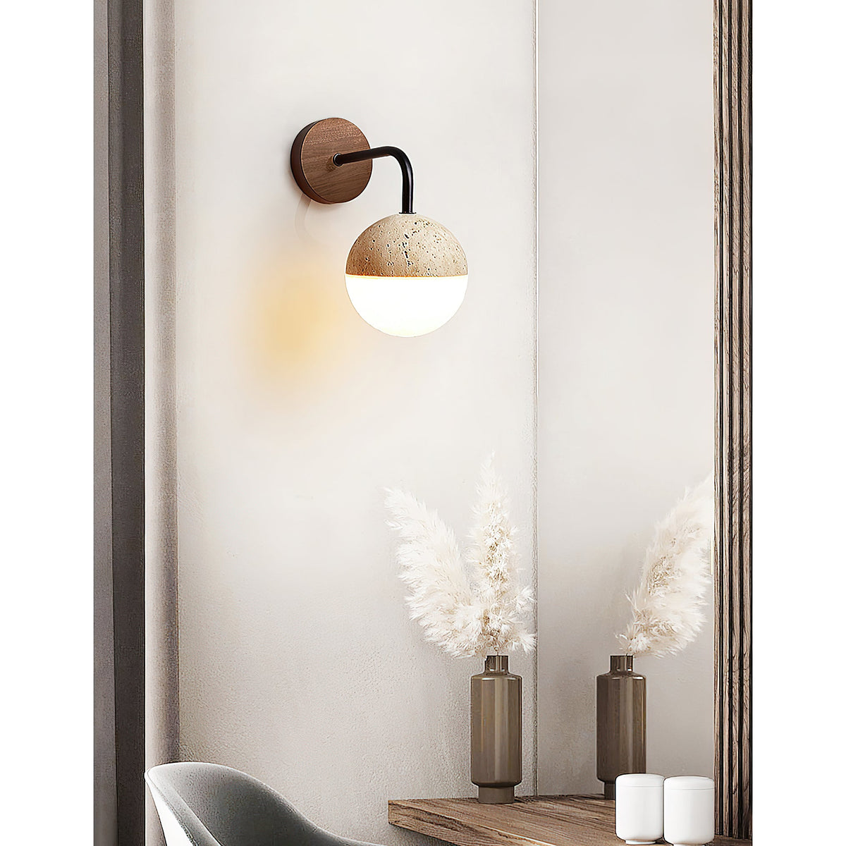 Arco Travertine Wall Lamp