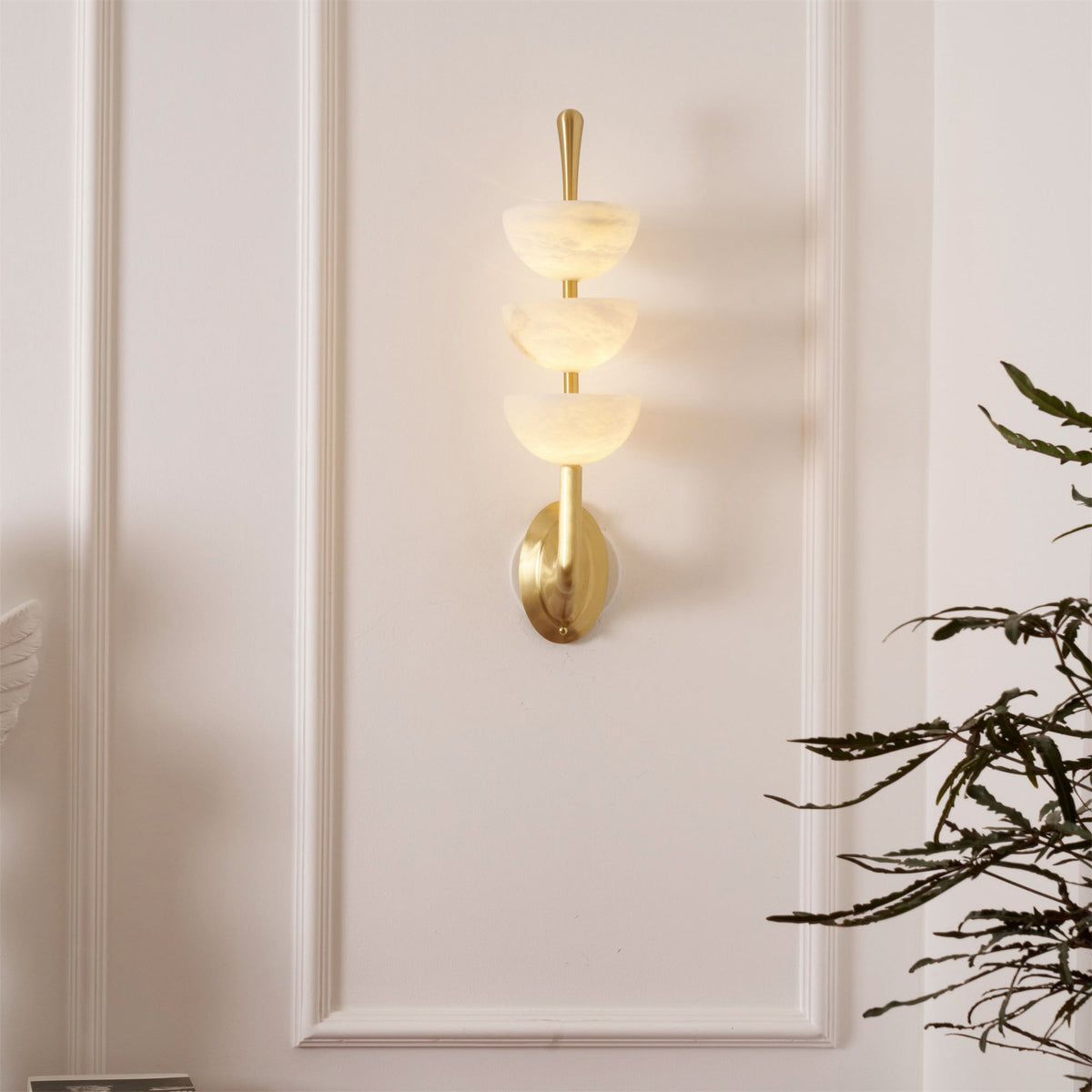 Iresco Alabaster Triple Wall Lamp