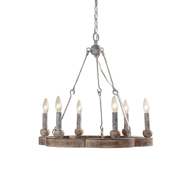 Cantesco Wood Wheel Chandelier
