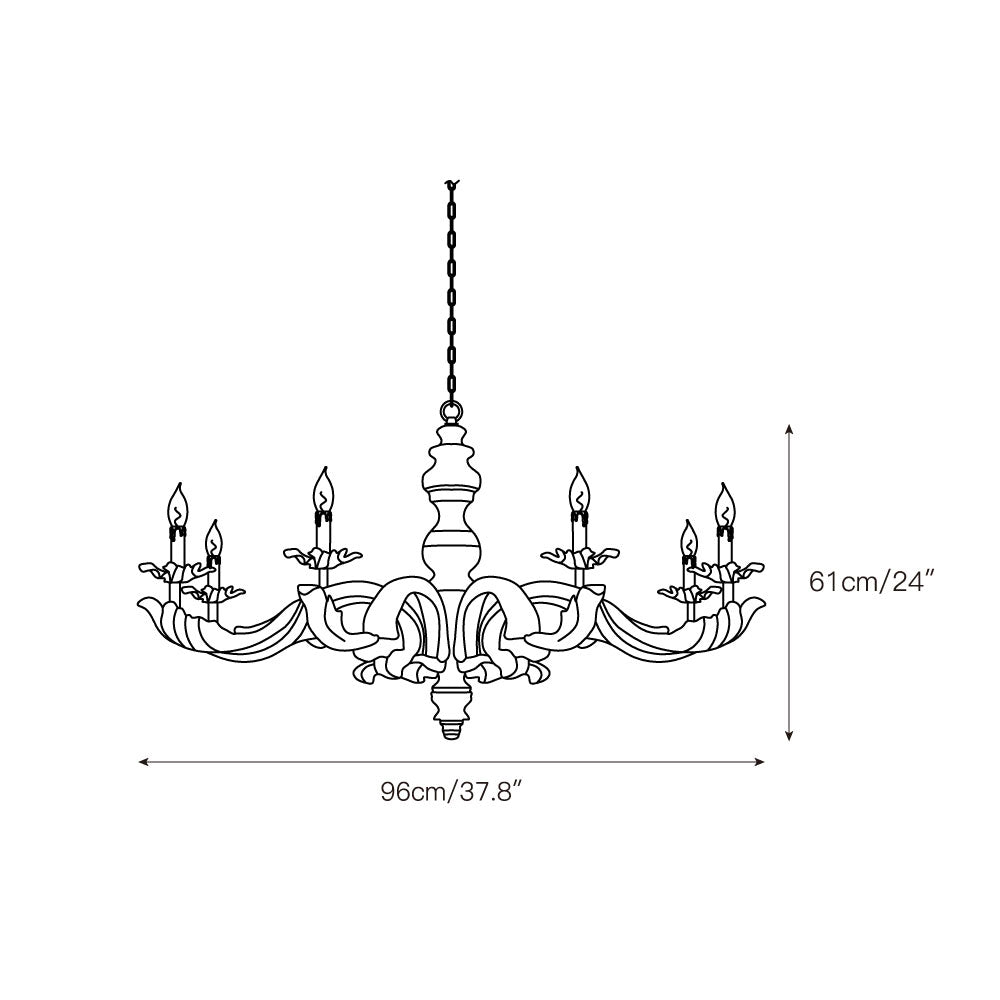 Salano Roman Wooden Column Chandelier