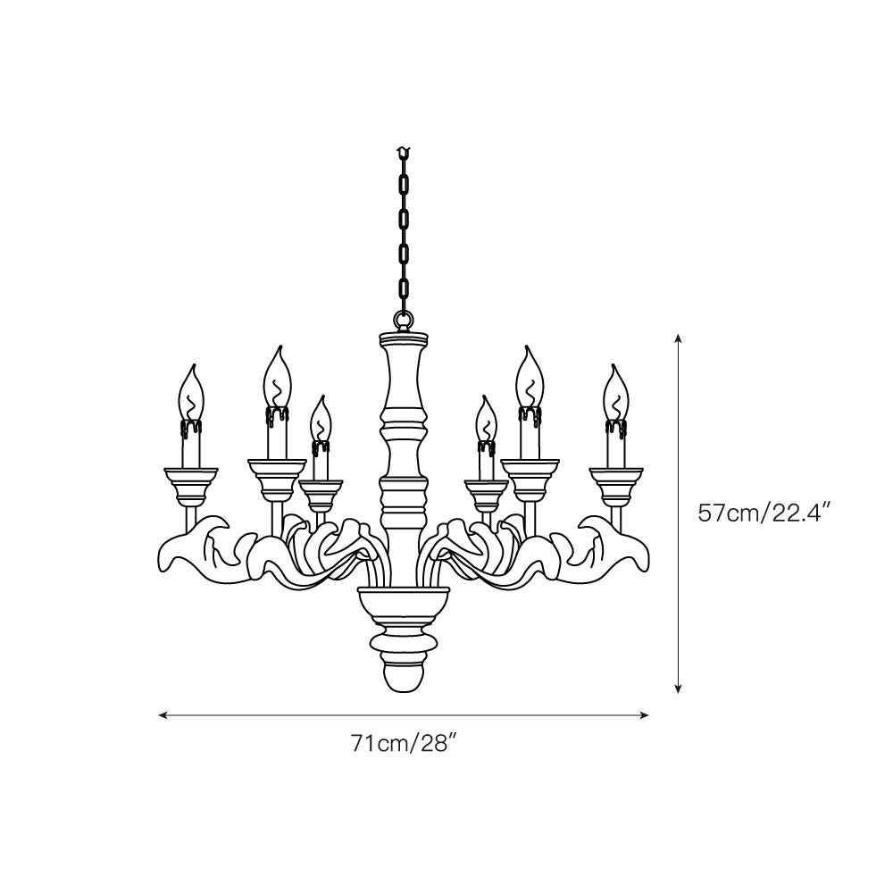 Salano Roman Wooden Column Chandelier