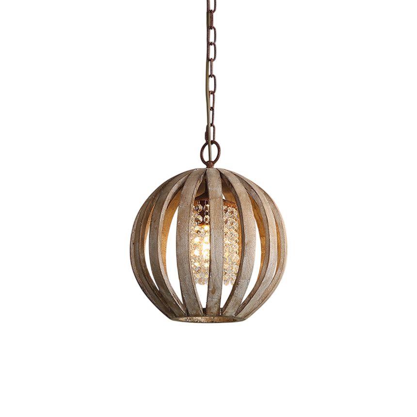 Boccetta Wooden Globe Pendant Lamp